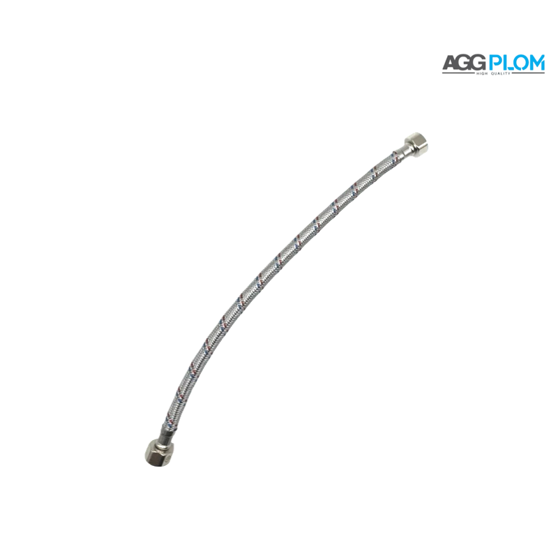 MANGUERA FLEXIBLE PARA LAVABO DE 1/2  X 1/2 , 40 CM
