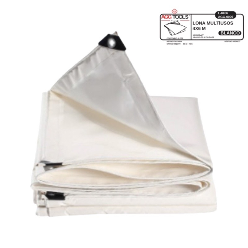 LONA USO RUDO BLANCA 4X6MTRS